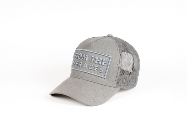 Gray cap with 'From the Races' logo on a white background
