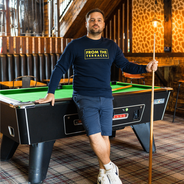 From The Terraces Sweatshirt - French Navy - Yellow Logo