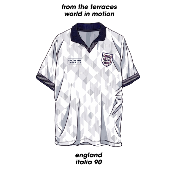 England 90 World in Motion White T-Shirt White back view – From The Terraces