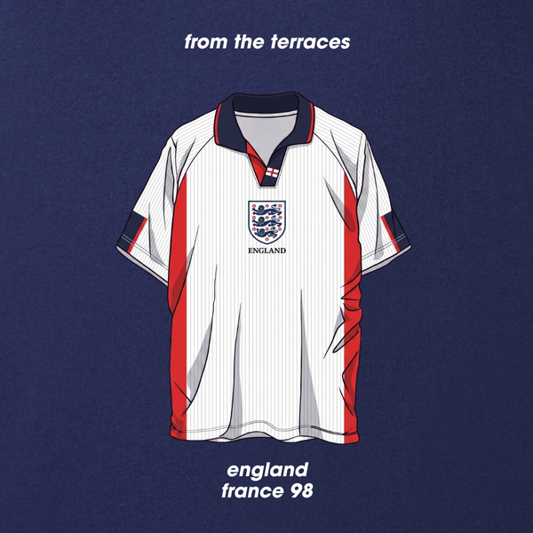 England France 98 Shirt T-Shirt Navy back view – From The Terraces