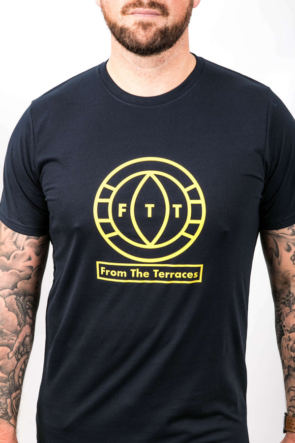 OG From The Terraces Tee - Navy - Yellow Logo