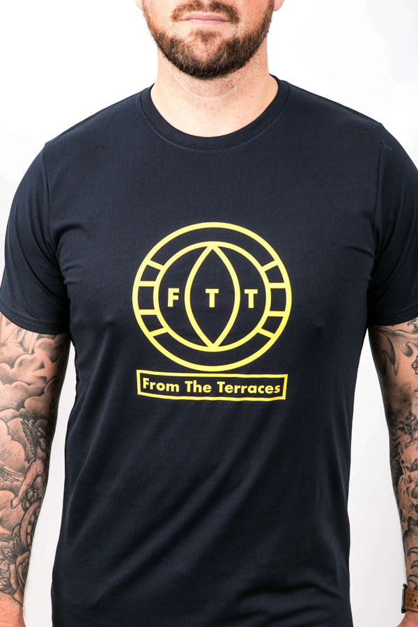 OG From The Terraces Tee - Navy - Yellow Logo From The Terraces