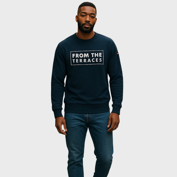 From The Terraces Sweatshirt - French Navy - White Logo