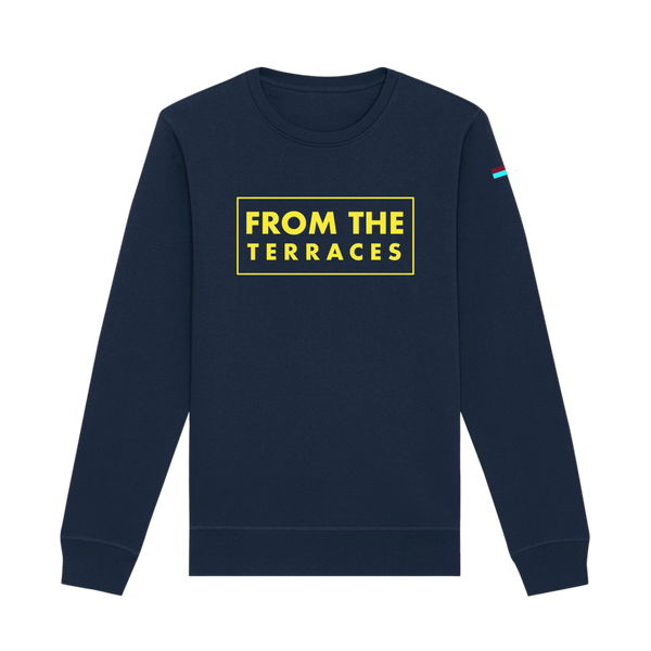 From The Terraces Sweatshirt - French Navy - Yellow Logo