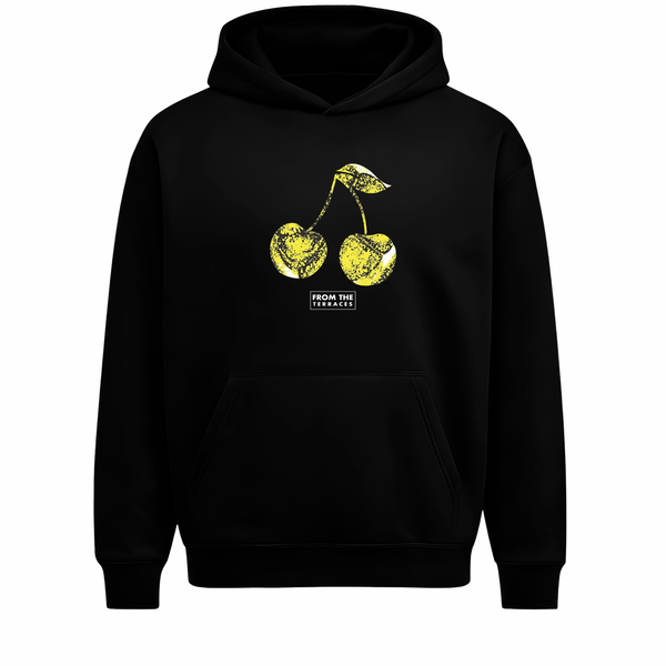 Lemon Cherry Heavyweight Hoodie Oversized Black
