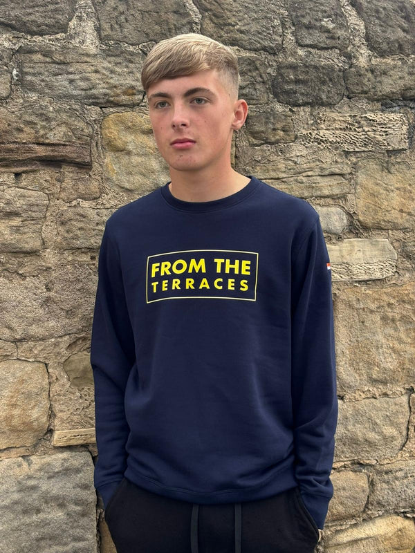 From The Terraces Sweatshirt - French Navy - Yellow Logo