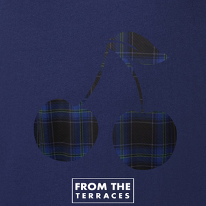 Scotland Tartan Cherry T-Shirt Navy back view – From The Terraces