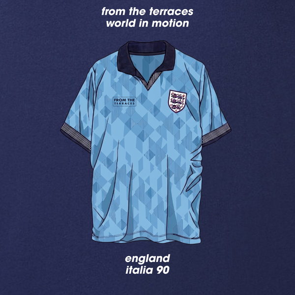 England 90 World in Motion Blue T-Shirt Navy
