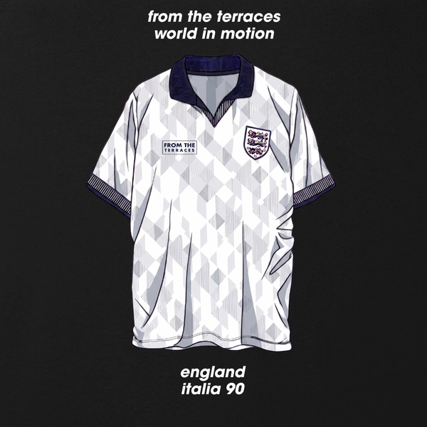 England 90 World in Motion White T-Shirt Black