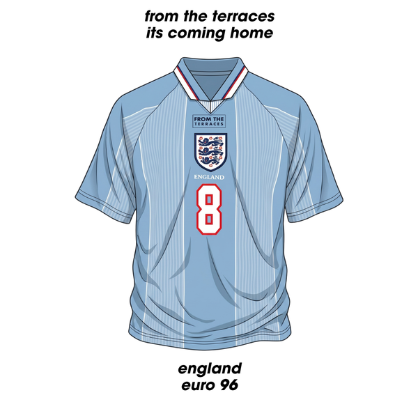 England Euro 96 Away Shirt T-Shirt White back view – From The Terraces