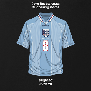 England Euro 96 Away Shirt T-Shirt Black back view – From The Terraces