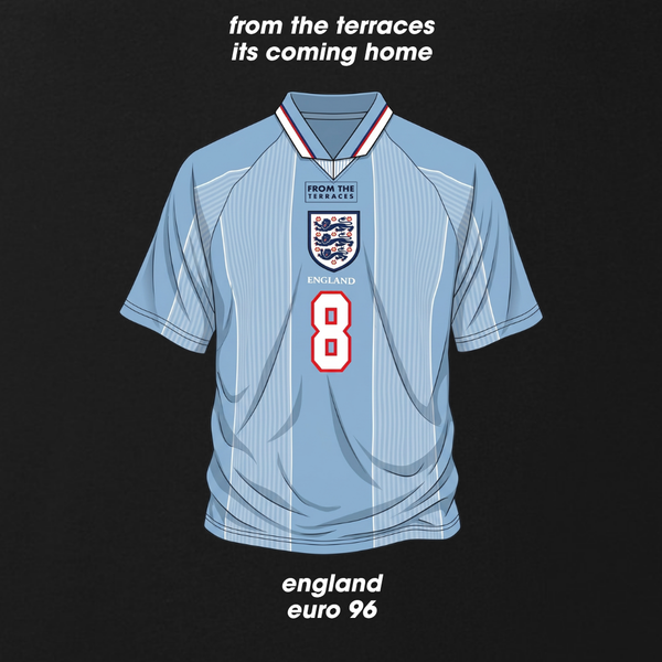 England Euro 96 Away Shirt T-Shirt Black back view – From The Terraces