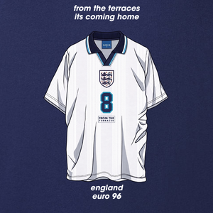 England Euro 96 Home Shirt T-Shirt Navy back view – From The Terraces