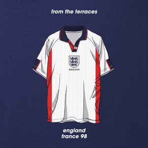 England France 98 Shirt T-Shirt Navy back view – From The Terraces