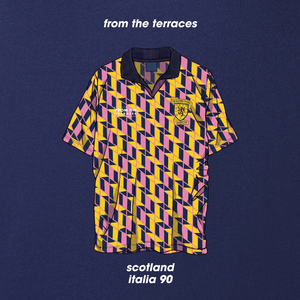 Scotland Italia 90 Third Kit T-Shirt Navy back view – From The Terraces