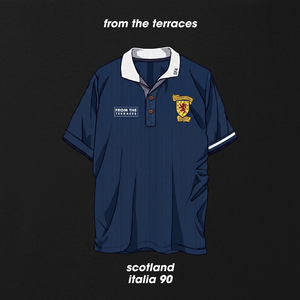 Scotland Italia 90 Home Kit T-Shirt Black back view – From The Terraces