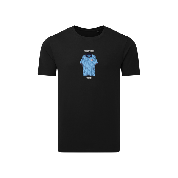 England 90 World in Motion Blue T-Shirt Black – From The Terraces