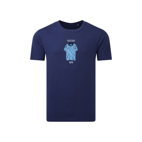 England 90 World in Motion Blue T-Shirt Navy