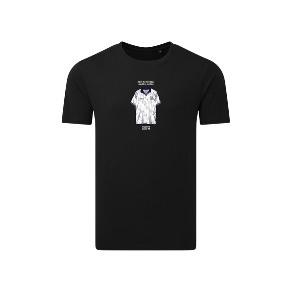 England 90 World in Motion White T-Shirt Black