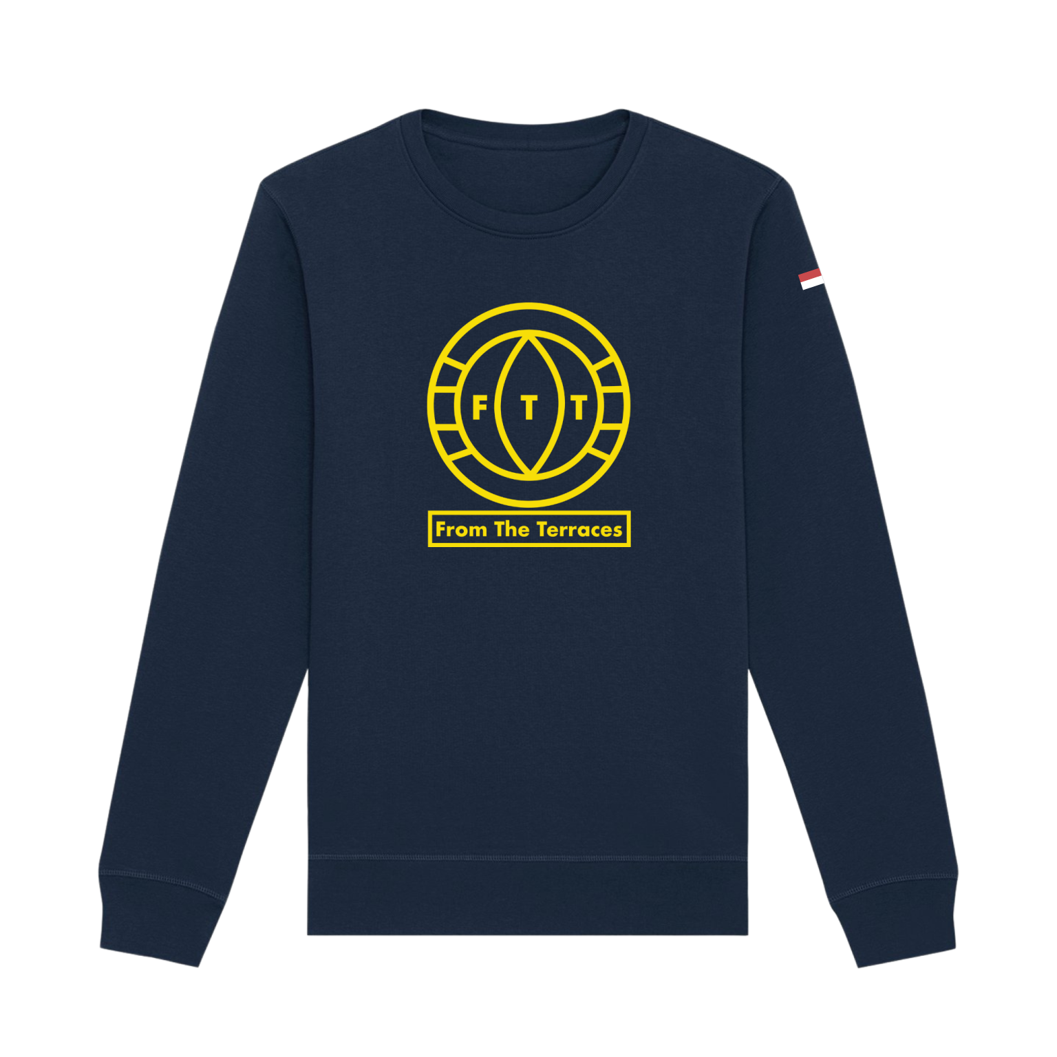 Men's Navy and Yellow Football Casual Sweatshirt OG FTT Terrace