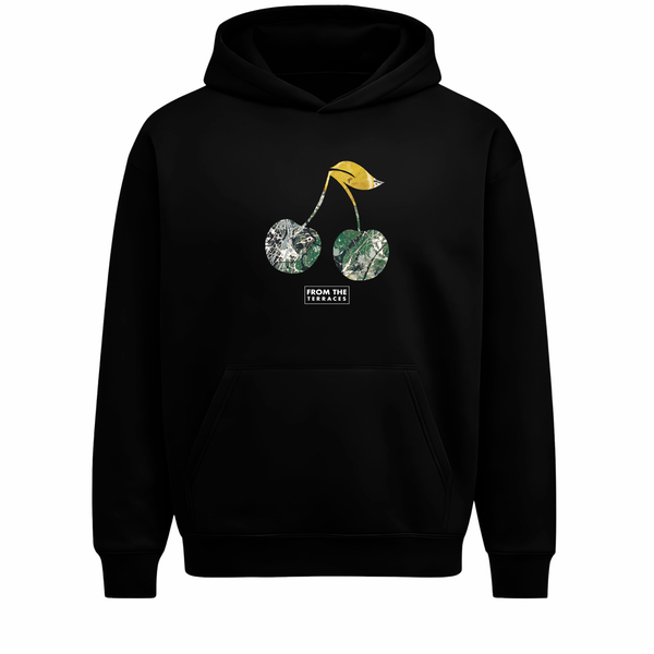 1989 Cherry Heavyweight Hoodie Oversized Black