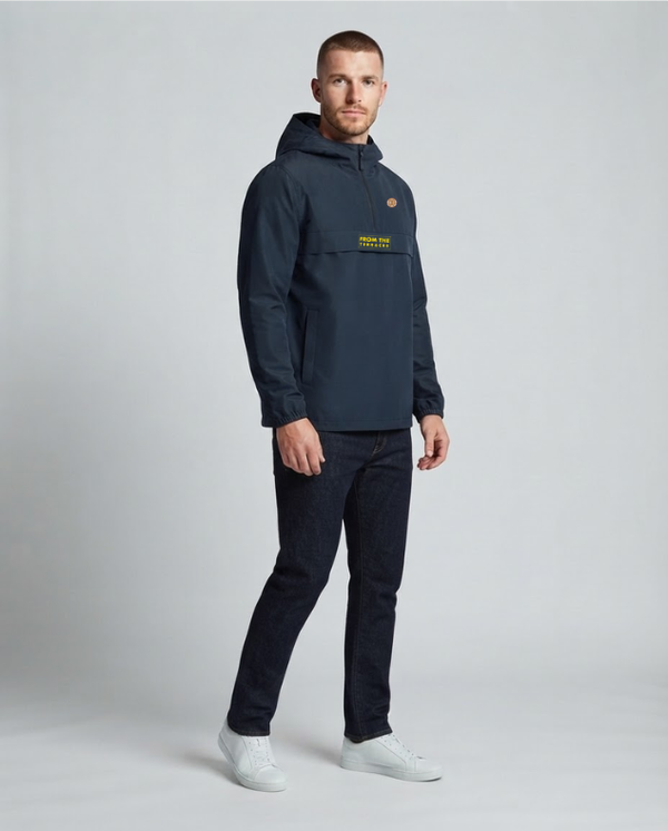 The Awayday Waterproof 1/4 Zip Windbreaker - Navy