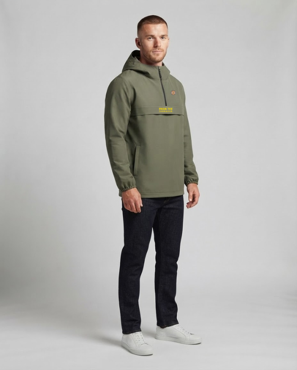 The Awayday Waterproof 1/4 Zip Windbreaker - Olive