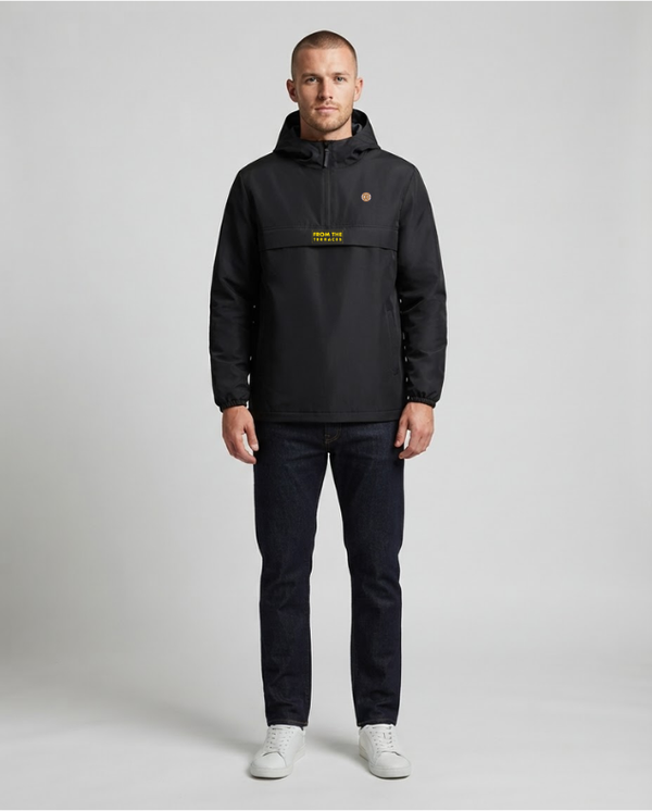 The Awayday Waterproof 1/4 Zip Windbreaker - Black