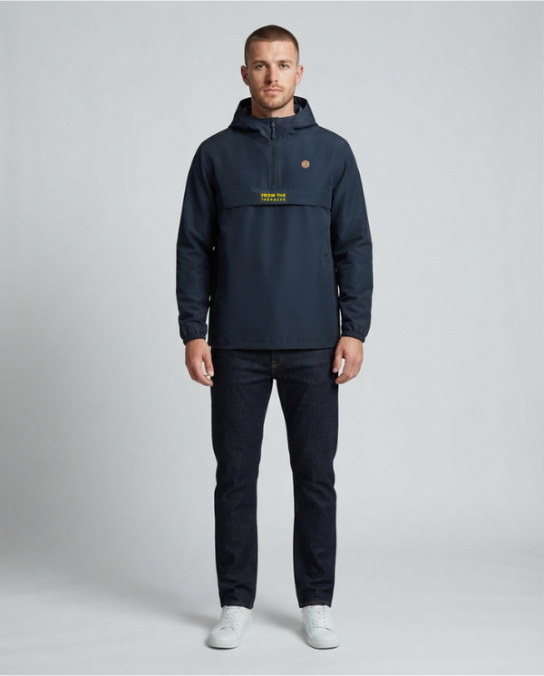 The Awayday Waterproof 1/4 Zip Windbreaker - Navy