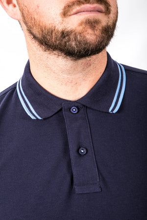 Navy and Light Blue Tipped FTT Polo