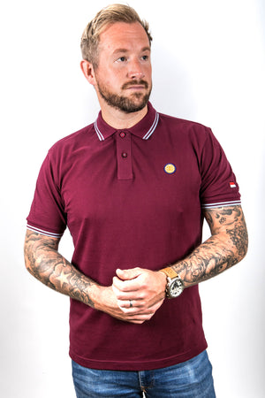 Burgundy and Light Blue Tipped FTT Polo