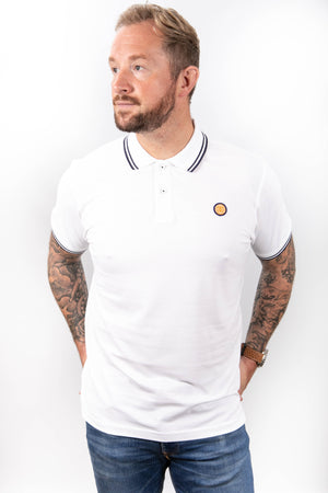 White and Navy Tipped FTT Polo