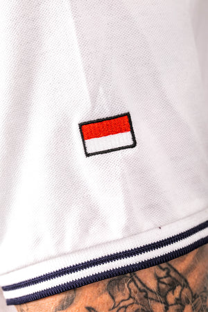White and Navy Tipped FTT Polo