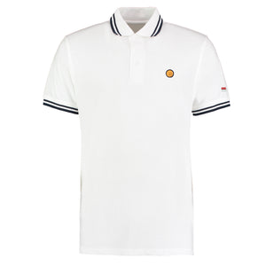 White and Navy Tipped FTT Polo - Red & White - From The Terraces