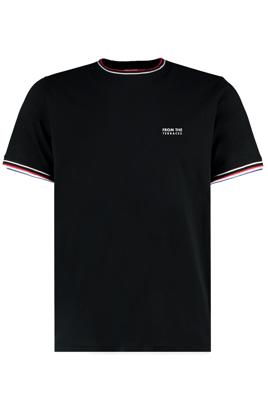 Tifoso Tipped Tee Black with White and Red