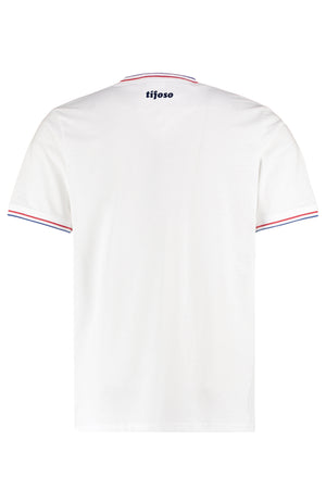 Tifoso Tipped Tee White with Red and Blue