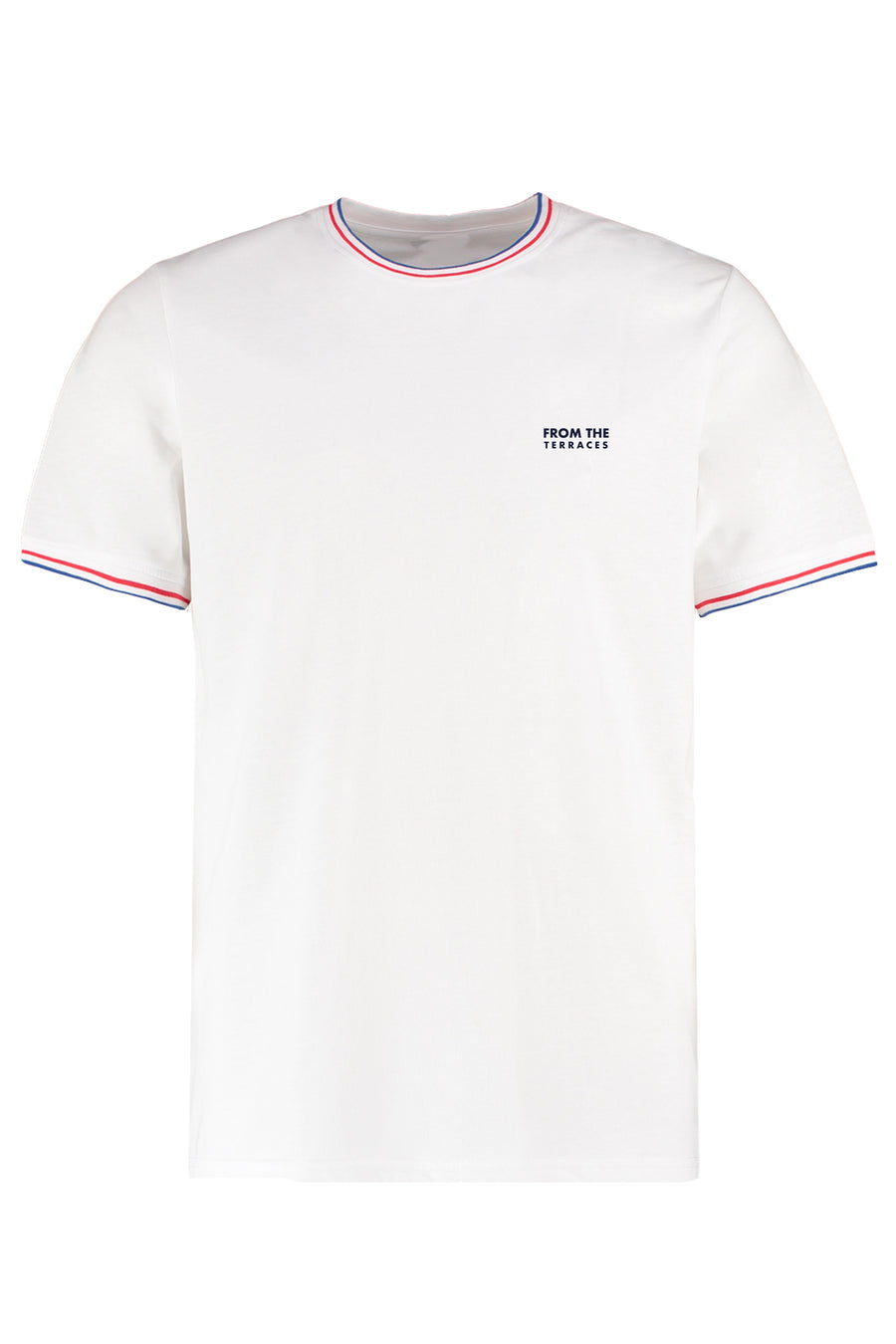 Tifoso Tipped Tee White with Red and Blue